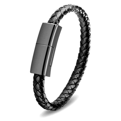 Chargeur Bracelet Portatif Cuir Tressé USB Lightning Câble Rapide pour Apple iPhone 6S à 16 PRO MAX